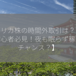 アメリカ株の時間外取引は？【投資初心者必見！夜も眠らず稼げるチャンス？】